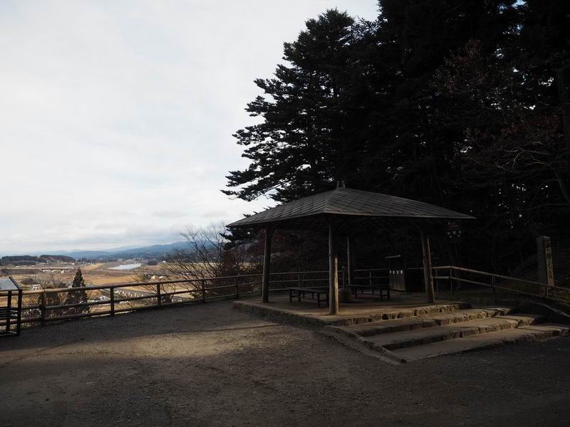 中尊寺の休みどころの風景
